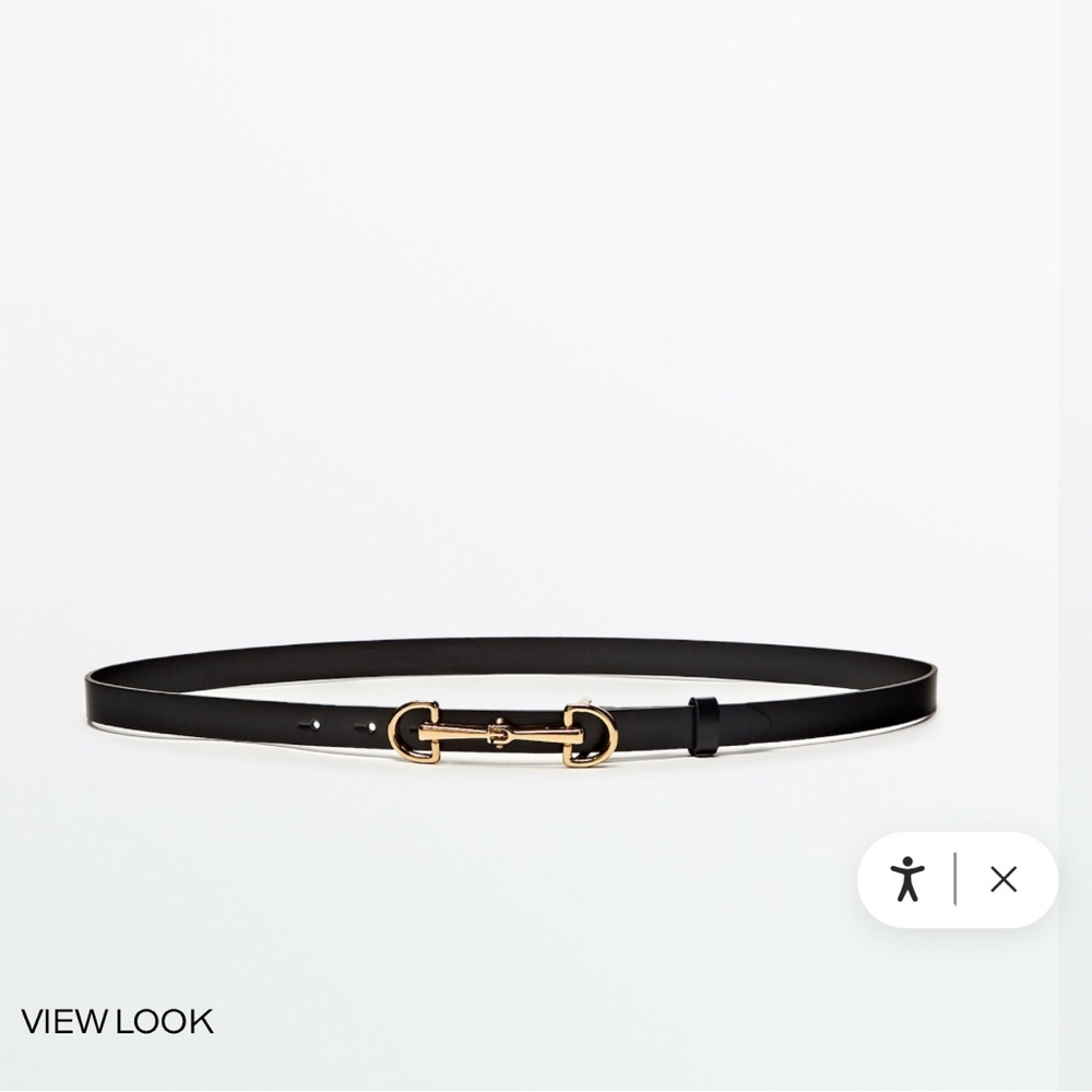 Massimo Dutti LEATHER BELT WITH DOUBLE LONG BUCKLE